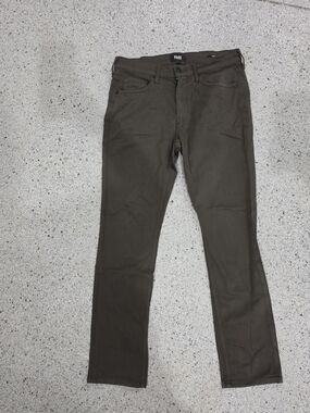 PAIGE Federal Men's 33 Olive Green River Moss Slim Straight Stretch Jeans